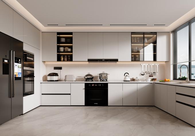 Modern Melamine Kitchen Cabinet with Sink | Customizable Design
