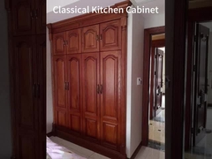 민트 녹색 비결 된 부엌 캐비닛 고형 나무 너트 부엌 사용자 정의