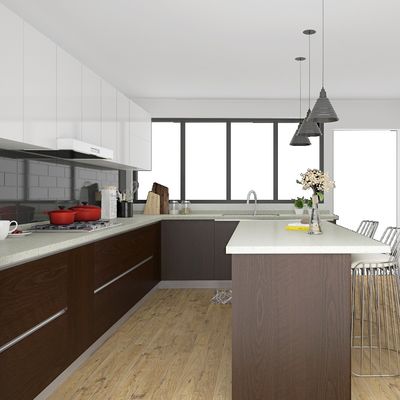 MDF Doors Wood Pantry Modern Kitchen Cabinet Paticle Board Carcass