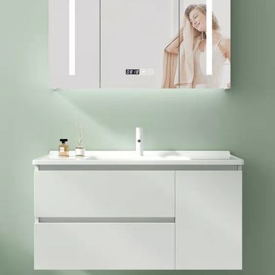 Wall Mounted Solid Wood Bathroom Vanity Countertop With Sink