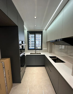 Customization Kitchen Cabinets Modern Cupboard with Quartz Stone Counters