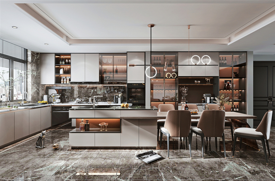 Luxury Modern Melamine Furniture Custom Wood Kitchen Cabinet For Home
