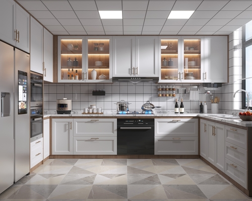 Modular Kitchen Cabinets MDF Plywood Custom Sizes