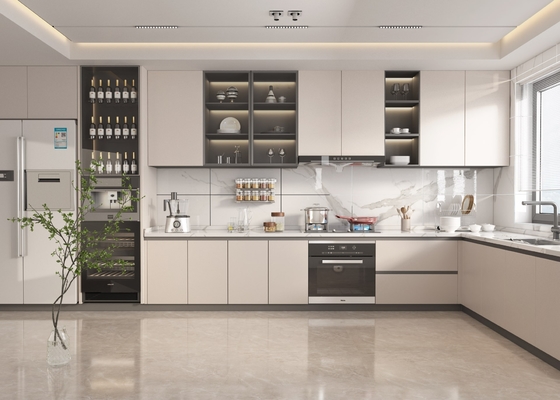 U Shaped Kitchen Cabinets with Self Closing Doors