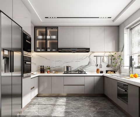 Complete Set Custom Kitchen Cabinets PVC Kitchen Cabinets and Accessories