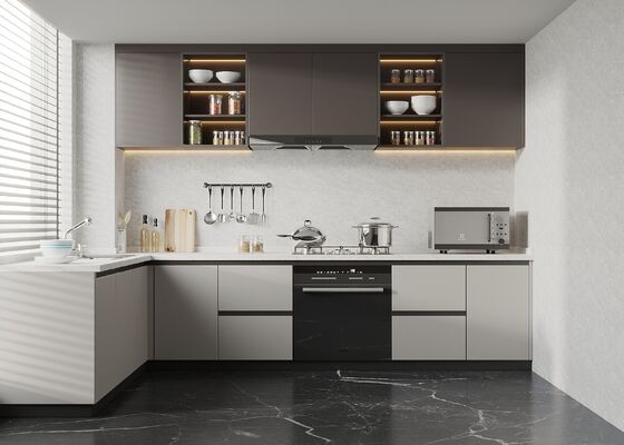 Hotel Modern Kitchen Cabinet Featuring Durable Plywood Door Material For Villa
