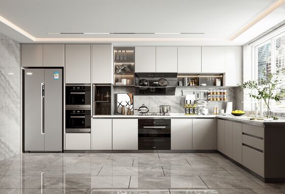 One-Stop Design Villa Apartment Modular Modern Laminate Kitchen Furniture