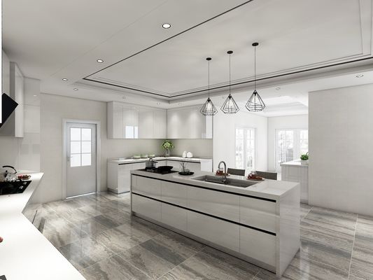 Commercial MDF Modular Modern Kitchen Cabinet Modular Lacquer Finish