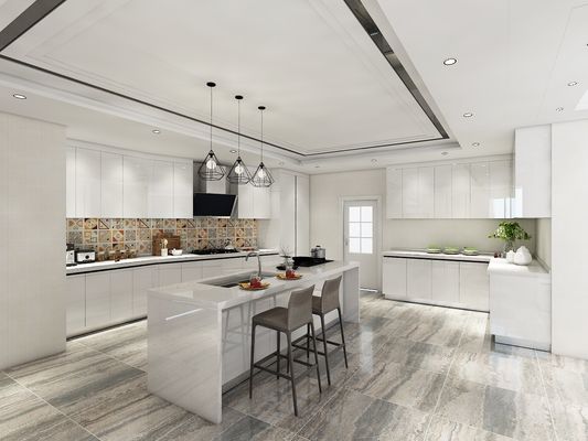 Commercial MDF Modular Modern Kitchen Cabinet Modular Lacquer Finish