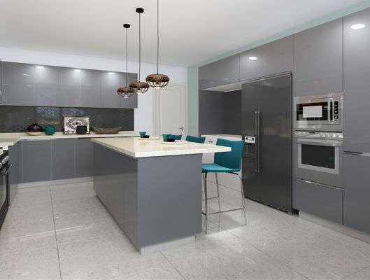 Kitchen Cupboards Countertop High Gloss Lacquer Built In Pantry Cabinet