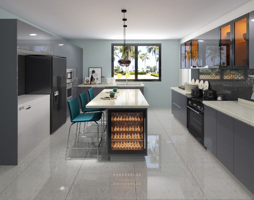 Kitchen Cupboards Countertop High Gloss Lacquer Built In Pantry Cabinet