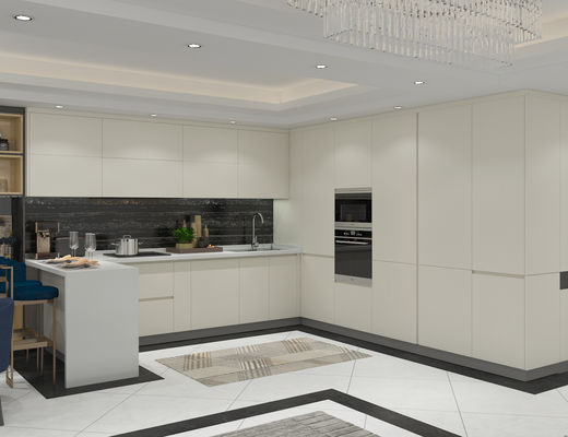 Prefabricated Walnut Kitchen Cabinets Wooden Furniture Cupboard Joinery
