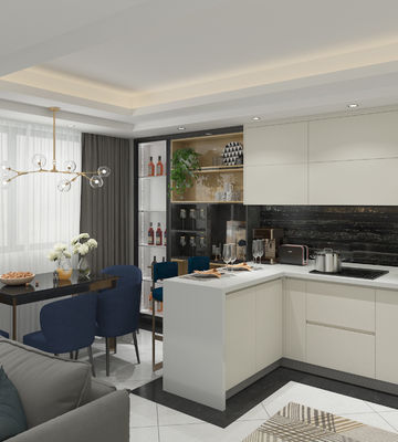 Prefabricated Walnut Kitchen Cabinets Wooden Furniture Cupboard Joinery