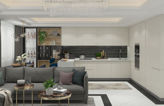 Prefabricated Walnut Kitchen Cabinets Wooden Furniture Cupboard Joinery