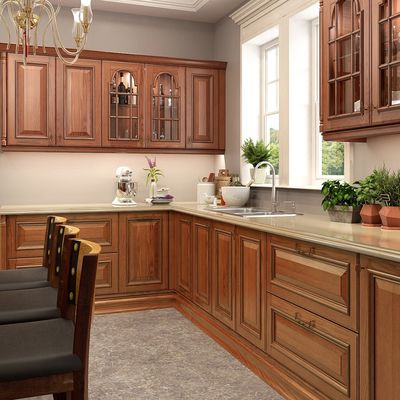 Slab Scandinavian Classical Kitchen Cabinets 10x10 Customizable