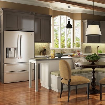 White Wooden Base Built In Pantry Cabinet Scandinavian Style For Kitchen