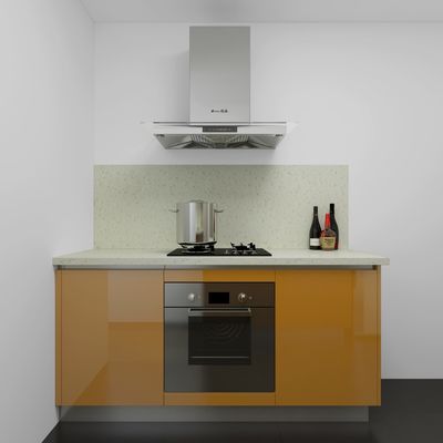 Paticle Board& Wall Mounted Wood Cupboard With Quartz Countertop Kitchen Cabinet