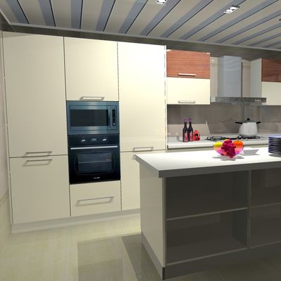 Factory ISO Lacquered Modern Kitchen Cabinet Large Pantry Bar Sink