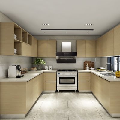 Off  White Modern Kitchen Cabinet Wall walnut Cupboards Handleless
