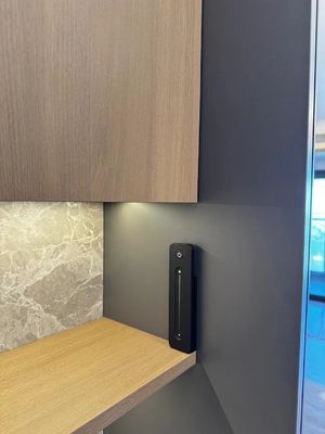 Off  White Modern Kitchen Cabinet Wall walnut Cupboards Handleless