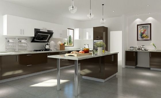 Natural Wood Modern Kitchen Cabinet Set With Quartz Countertop Blum Hardware