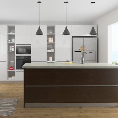 MDF Doors Wood Pantry Modern Kitchen Cabinet Paticle Board Carcass