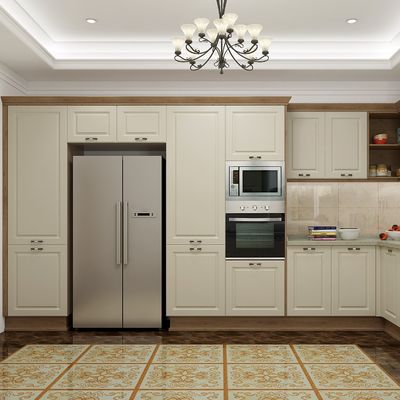 Eco Friendly MDF White Kitchen Pantry Cabinets Contemporary Readymade