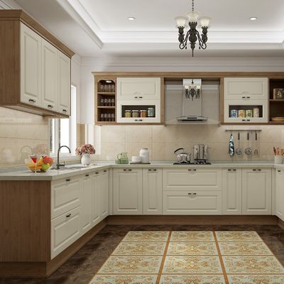 Eco Friendly MDF White Kitchen Pantry Cabinets Contemporary Readymade