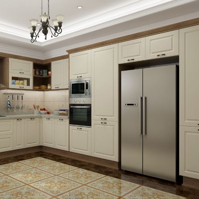 Eco Friendly MDF White Kitchen Pantry Cabinets Contemporary Readymade