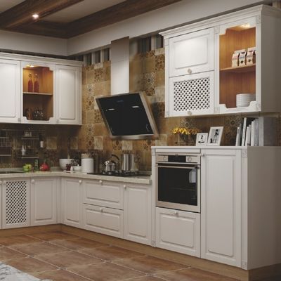Wooden Floor To Ceiling Classical Kitchen Cabinets Carcasses OEM