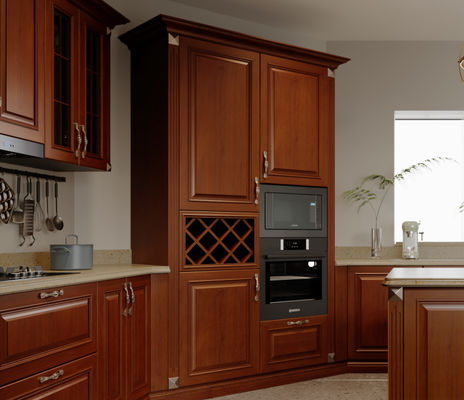 Brown Melamine Modular Kitchen Cabinets Ready Made Cupboards Sets