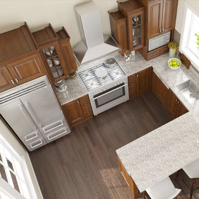 Natural Wood Prefabricated Cabinets Kitchen Sink Cupboard Metal Honey Oak