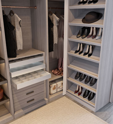 White Solid Wood Small Walk In Wardrobe Room Closet Shaker Style