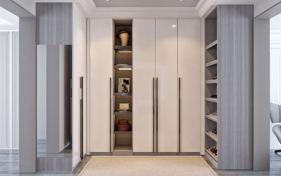 White Solid Wood Small Walk In Wardrobe Room Closet Shaker Style