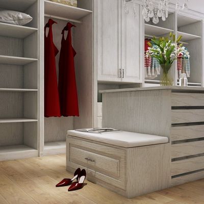 Leminate Corner Walk In Wardrobe Furniture Off White