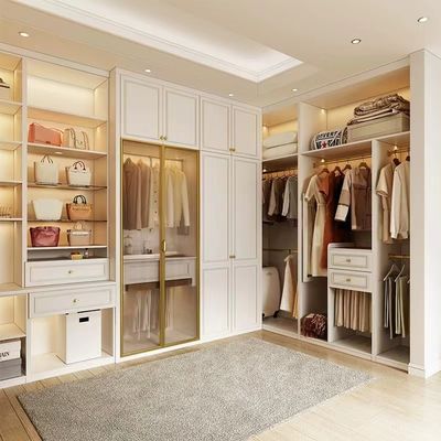Customized Walk In Wardrobe Units Small Closet Melamine Wood