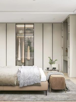 MDF Wooden 6x6 Walk In Closet Wardrobe Units Double Door