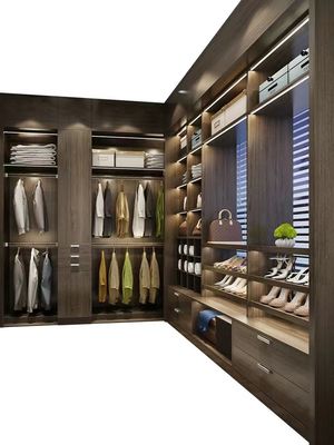 U Shaped Woodgrain Walk In Closet Dresser Walking Wardrobe Appliance Furniture