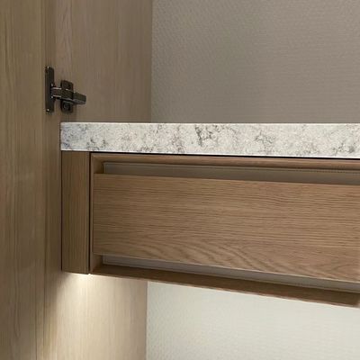 OEM Sliding door Modern Walk In Wardrobe Solutions Walnut Style