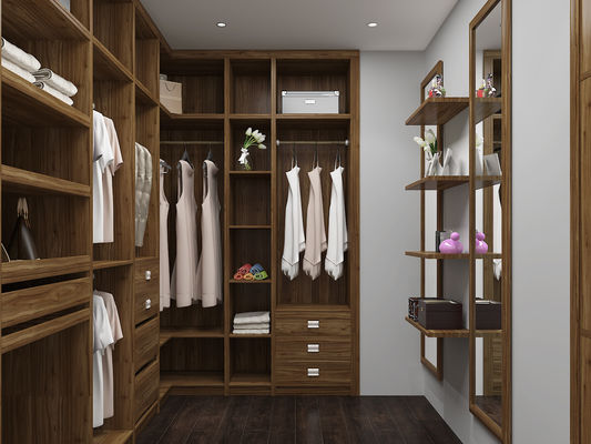 Hinged Door MDF Built In Walk In Wardrobe Furniture Custom