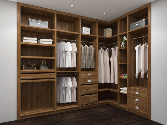 Hinged Door MDF Built In Walk In Wardrobe Furniture Custom