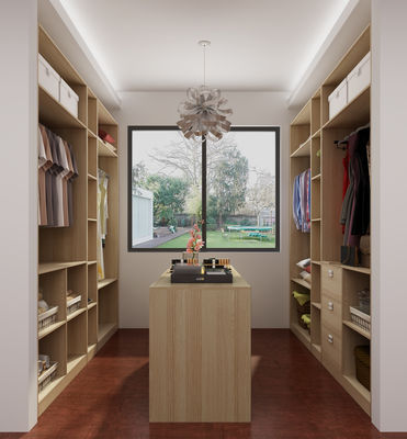 Hinged Door MDF Built In Walk In Wardrobe Furniture Custom