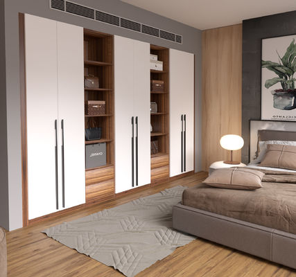 Eco Friendly Swing Door Wardrobe White Cabinet 2 Door For Hanging Clothes