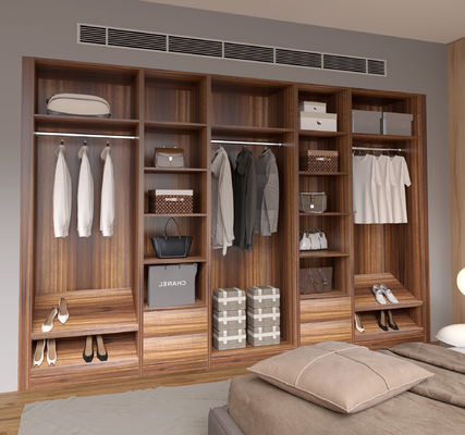 Eco Friendly Swing Door Wardrobe White Cabinet 2 Door For Hanging Clothes