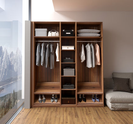 Eco Friendly Swing Door Wardrobe White Cabinet 2 Door For Hanging Clothes