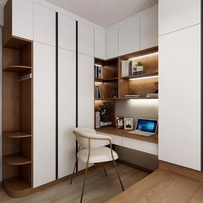 MDF Particle Board Solid Wood White Wardrobe 75cm Wide With Leminate Lacquer