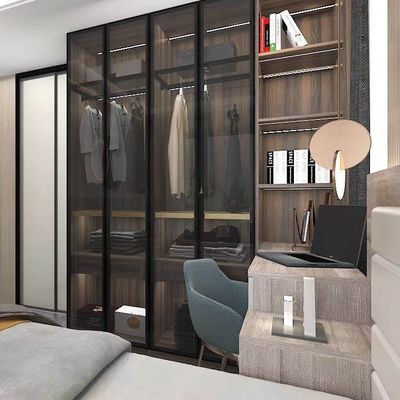 Modern Hinged Open Door Fitted Wardrobe Interiors MDF 7ft Custom