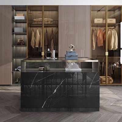Solid Wood Modern Wooden Wardrobes Closet Auto Swing Door Lacquer Finish