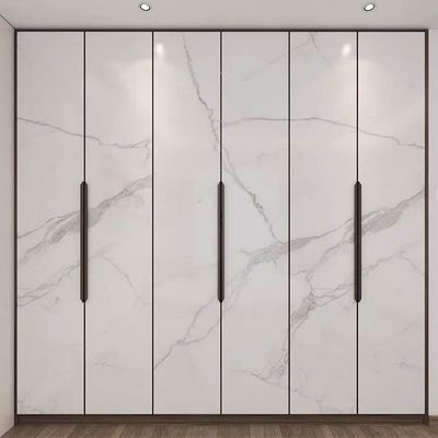 Apartment Swing Door Wardrobe Storage Organiser Glass Door Lacquer White
