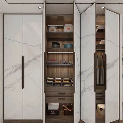 Apartment Swing Door Wardrobe Storage Organiser Glass Door Lacquer White
